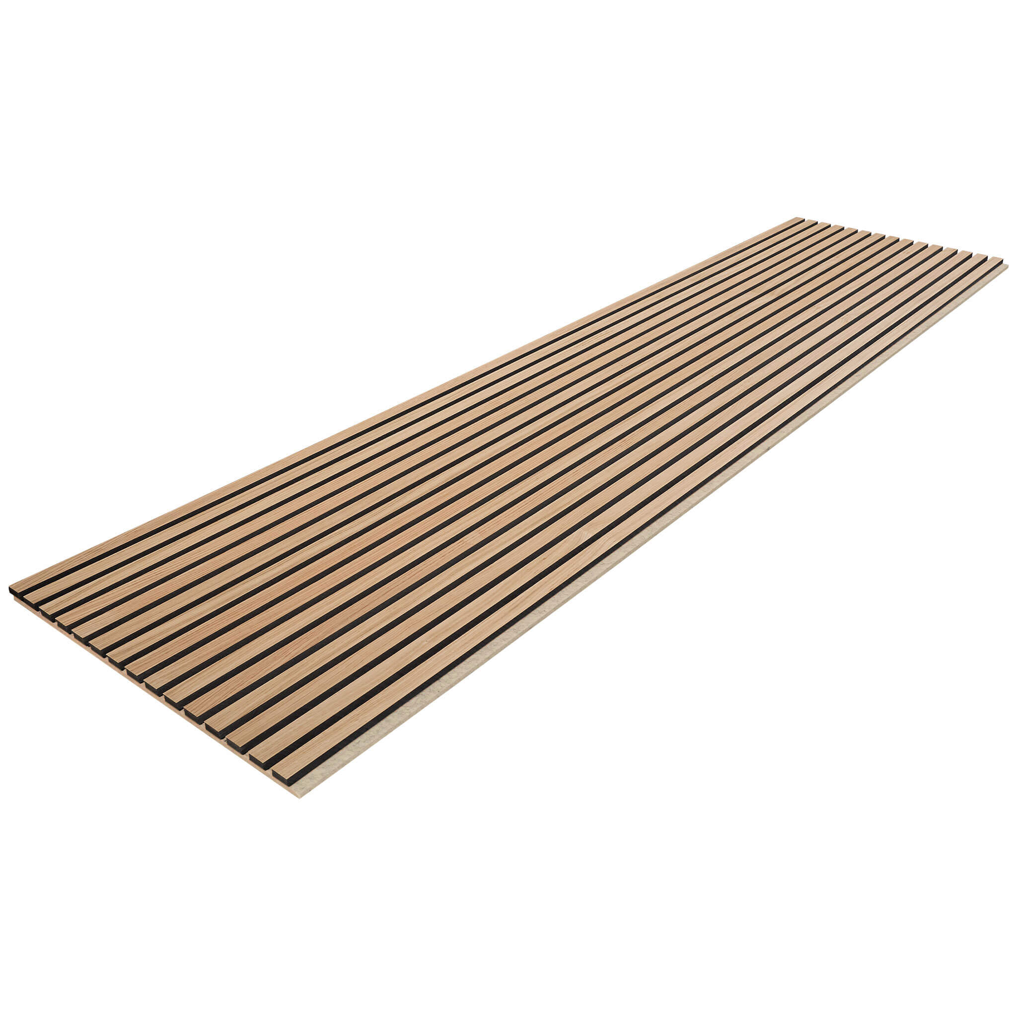 Panneau acoustique Walleu 240 x 60 cm | Chêne Naturel - Noyau Noir - Feutre Beige