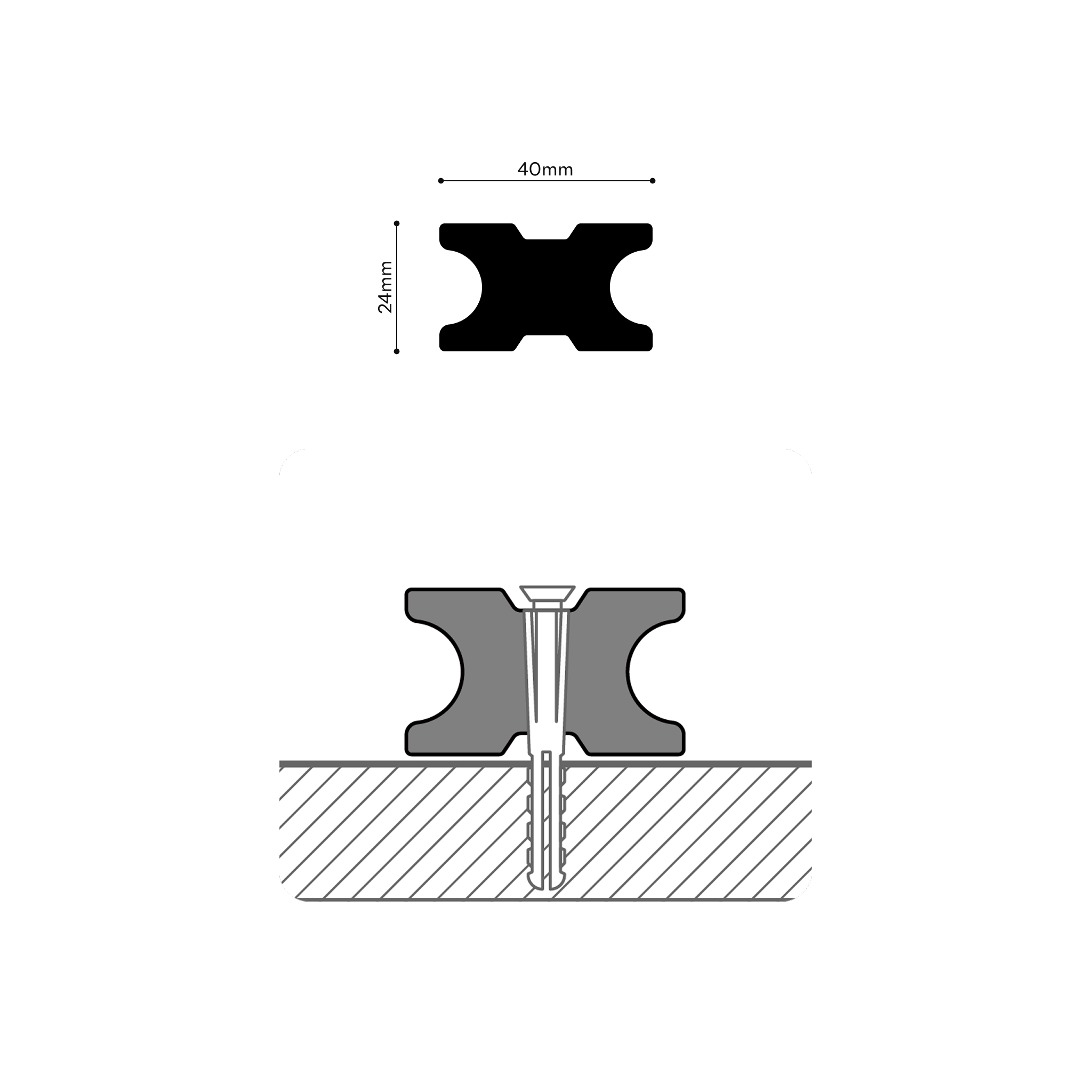 Rail de Fixation WPC | 4 x 2,4 x 290cm (Lot de 6)