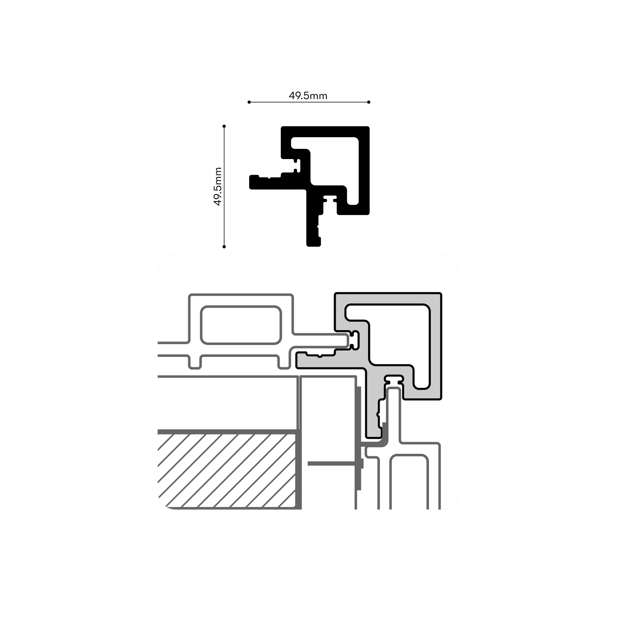 Angle Extérieur WPC | 4,95 x 4,95 x 290cm (Lot de 2) | Graphite