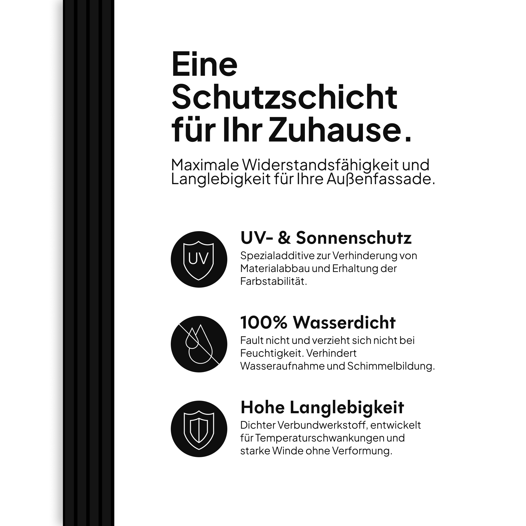 Sonnen- & UV-Schutz, 100 % wasserdicht und hohe Langlebigkeit #lang:de