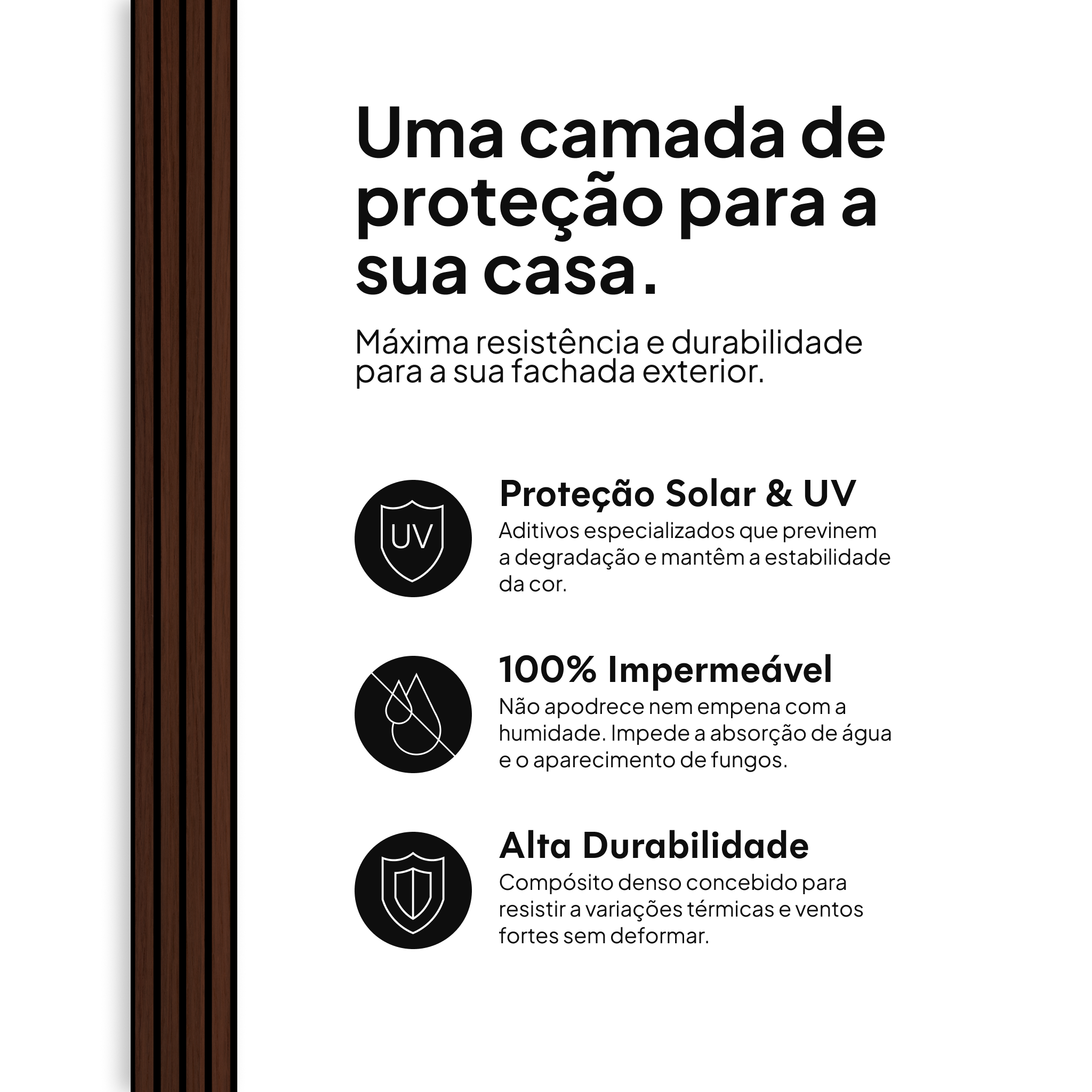 Proteção solar & UV, 100% impermeável e alta durabilidade #lang:pt