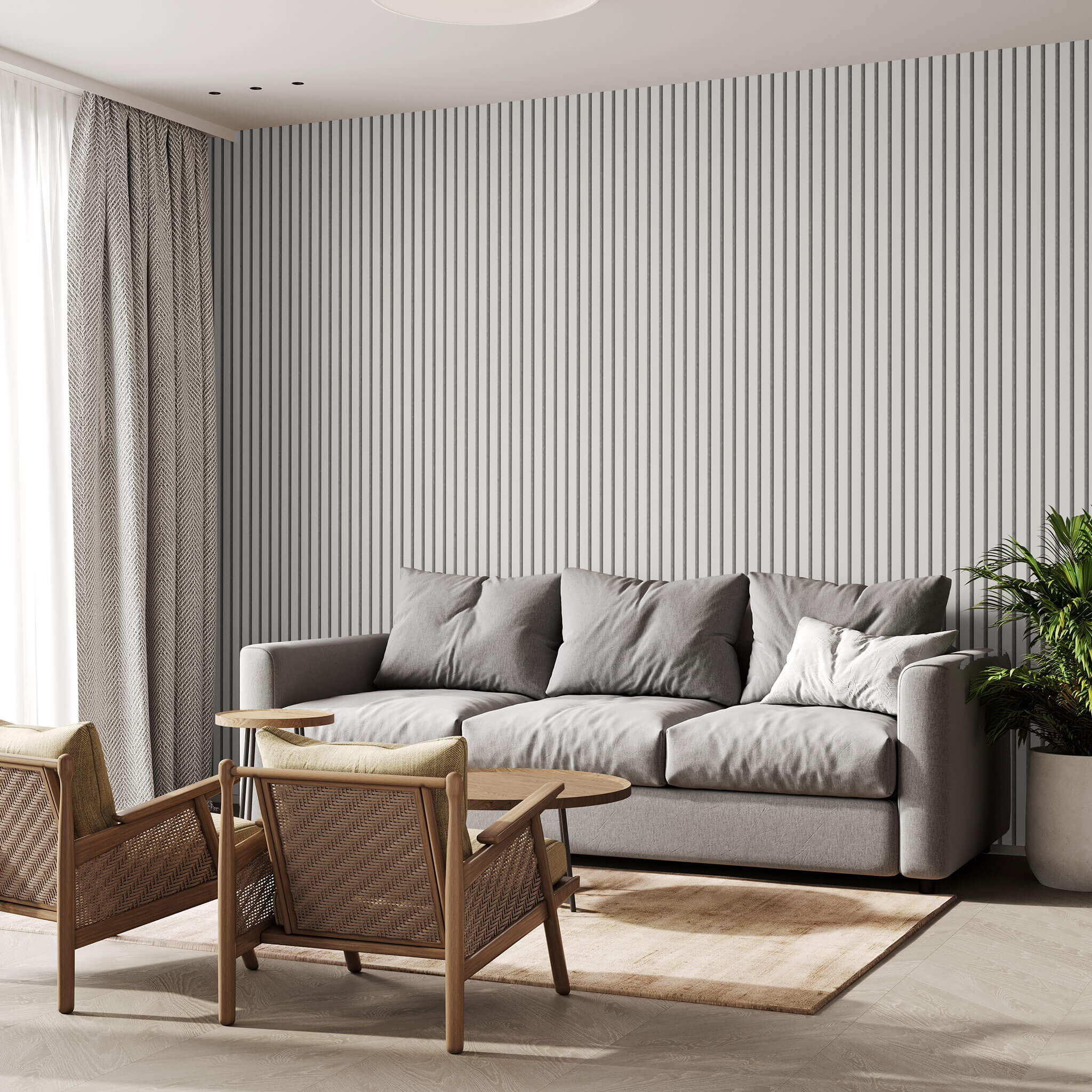 Panneau acoustique Walleu 240 x 60 cm | Blanc