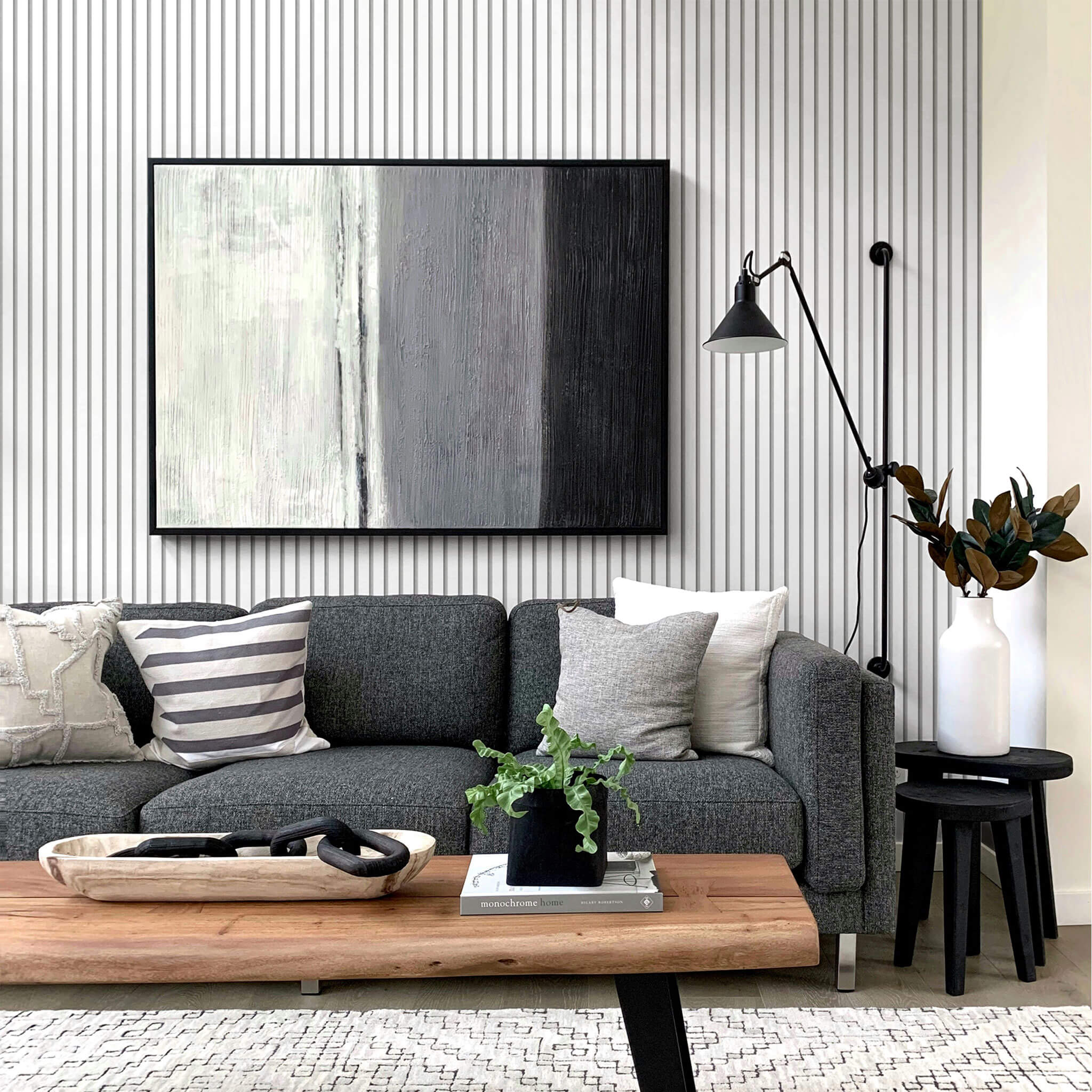 Panneau acoustique Walleu 240 x 60 cm | Blanc