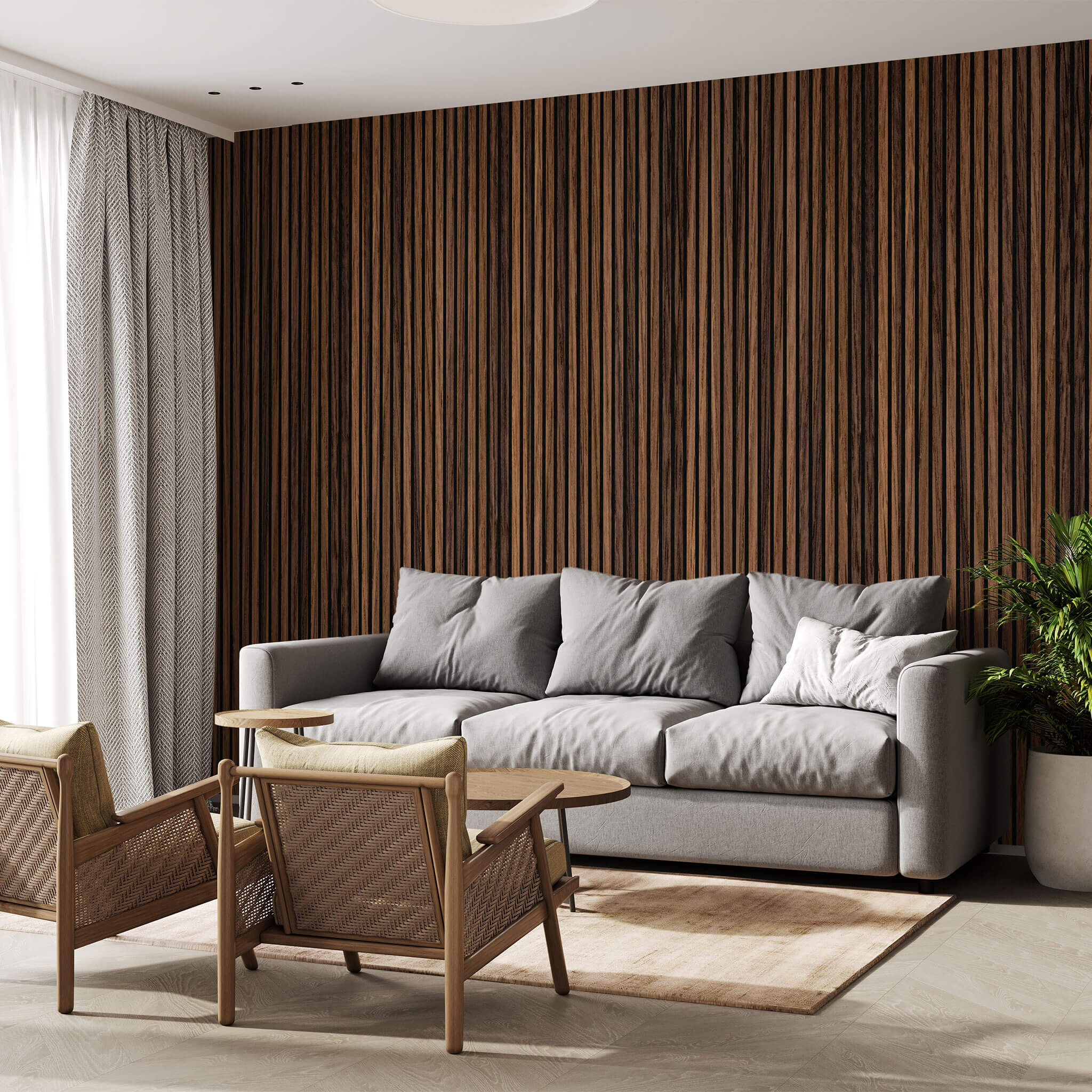 Panneau acoustique Walleu 240 x 60 cm | Chêne Fumé