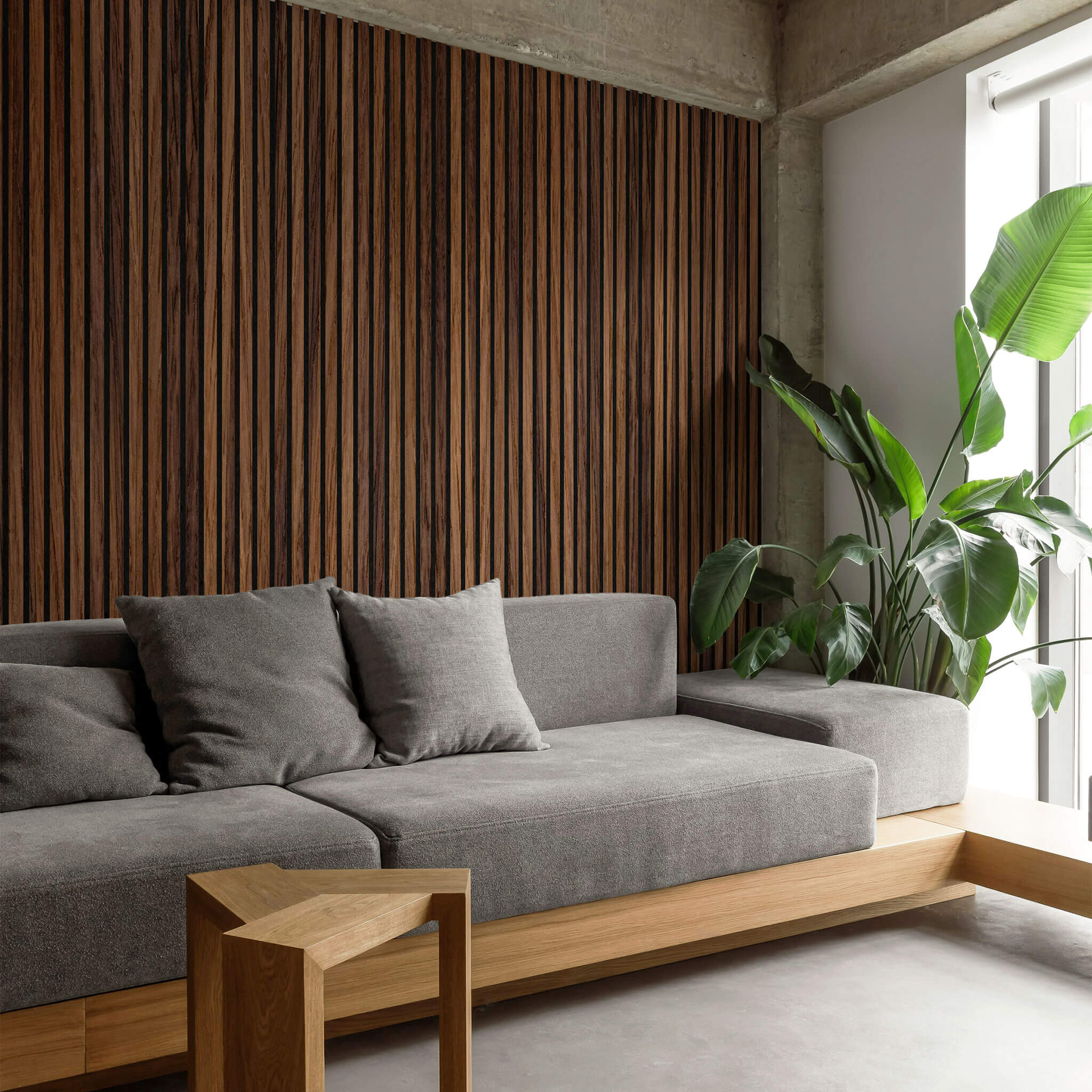 Panneau acoustique Walleu 240 x 60 cm | Chêne Fumé