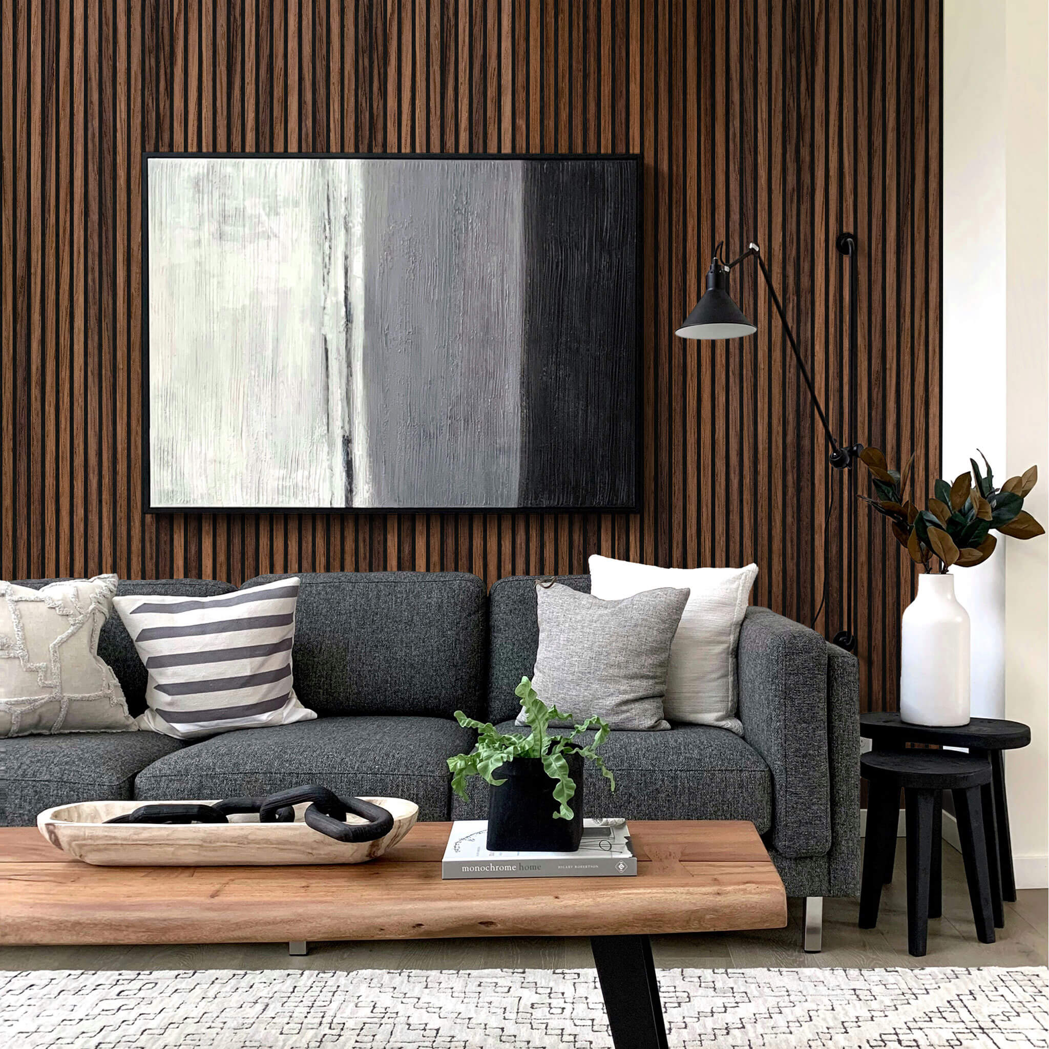 Panneau acoustique Walleu 240 x 60 cm | Chêne Fumé