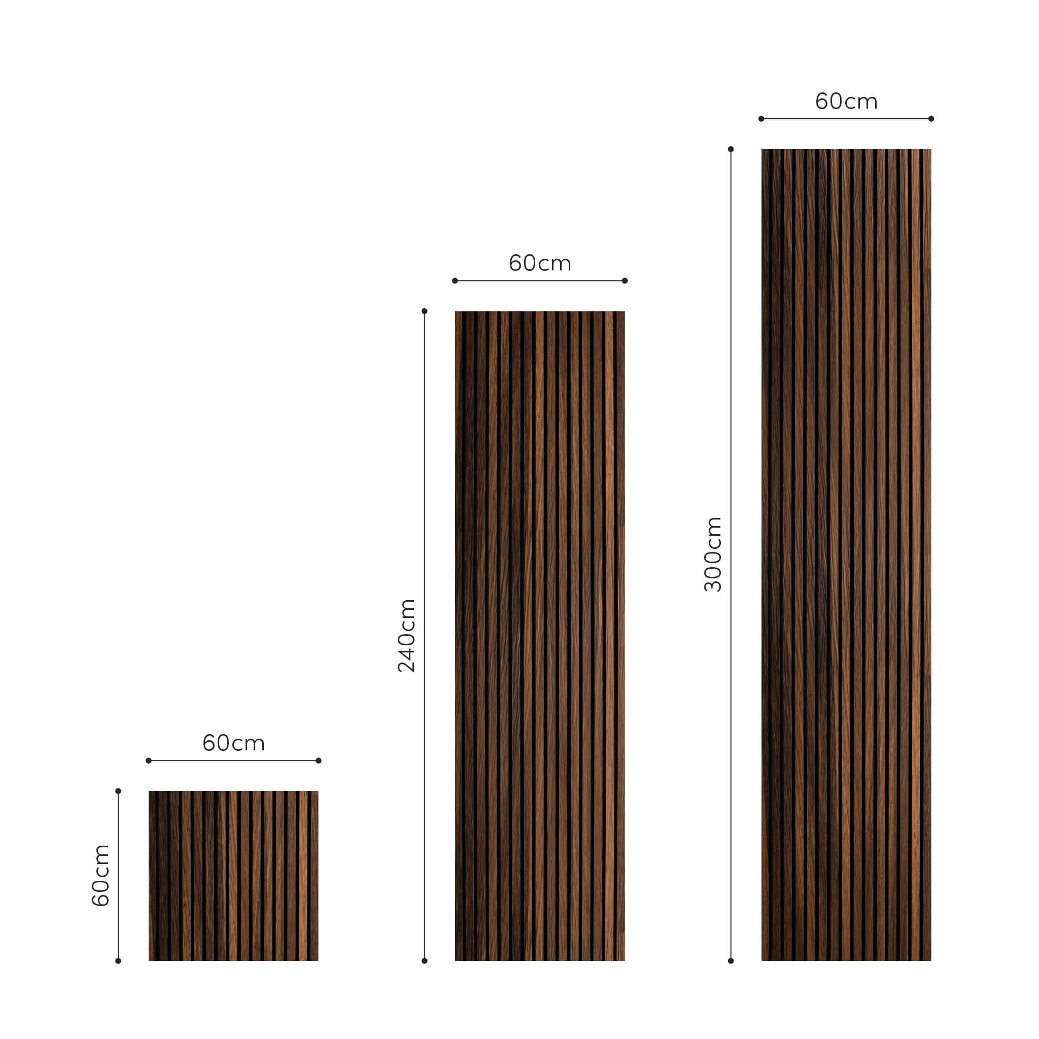 Panneau acoustique Walleu 240 x 60 cm | Chêne Fumé