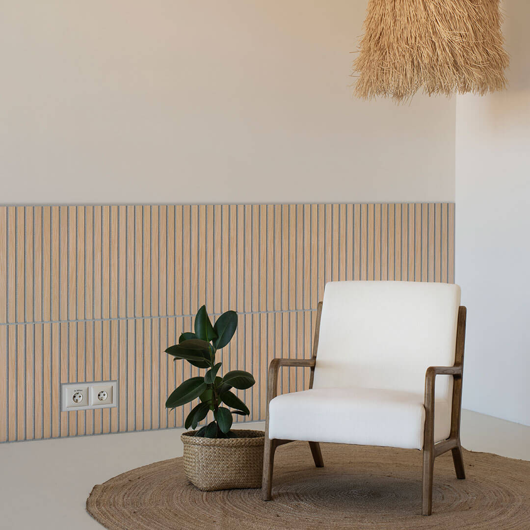 Panneau acoustique Walleu 60 x 60 cm | Feutre Gris Chêne Naturel