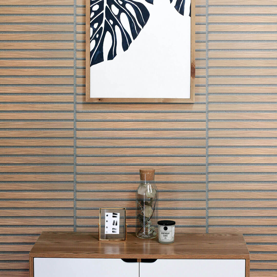Panneau acoustique Walleu 60 x 60 cm | Feutre Gris Chêne Naturel