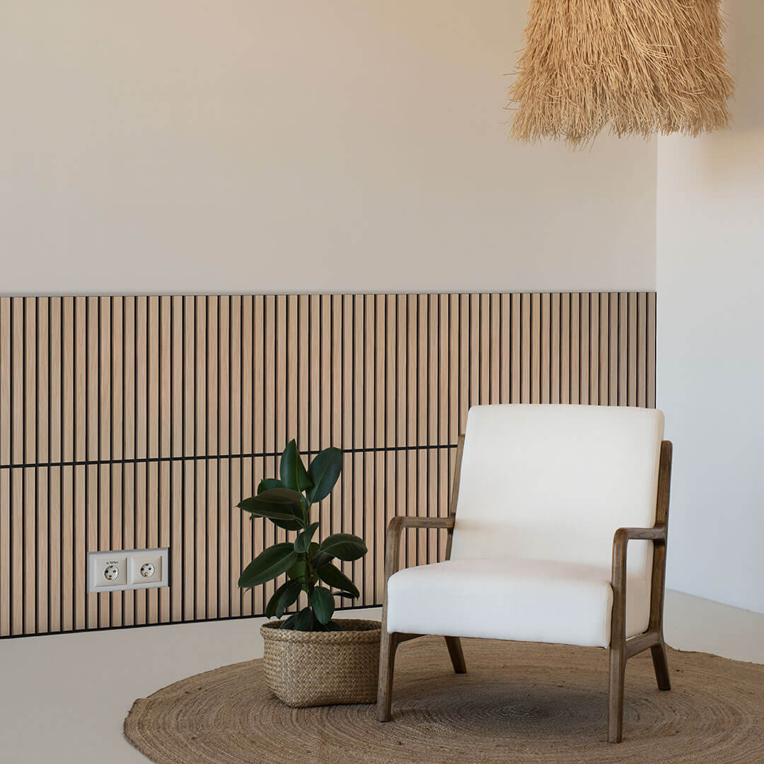 Panneau acoustique Walleu 60 x 60 cm | Chêne Naturel Feutre Noir