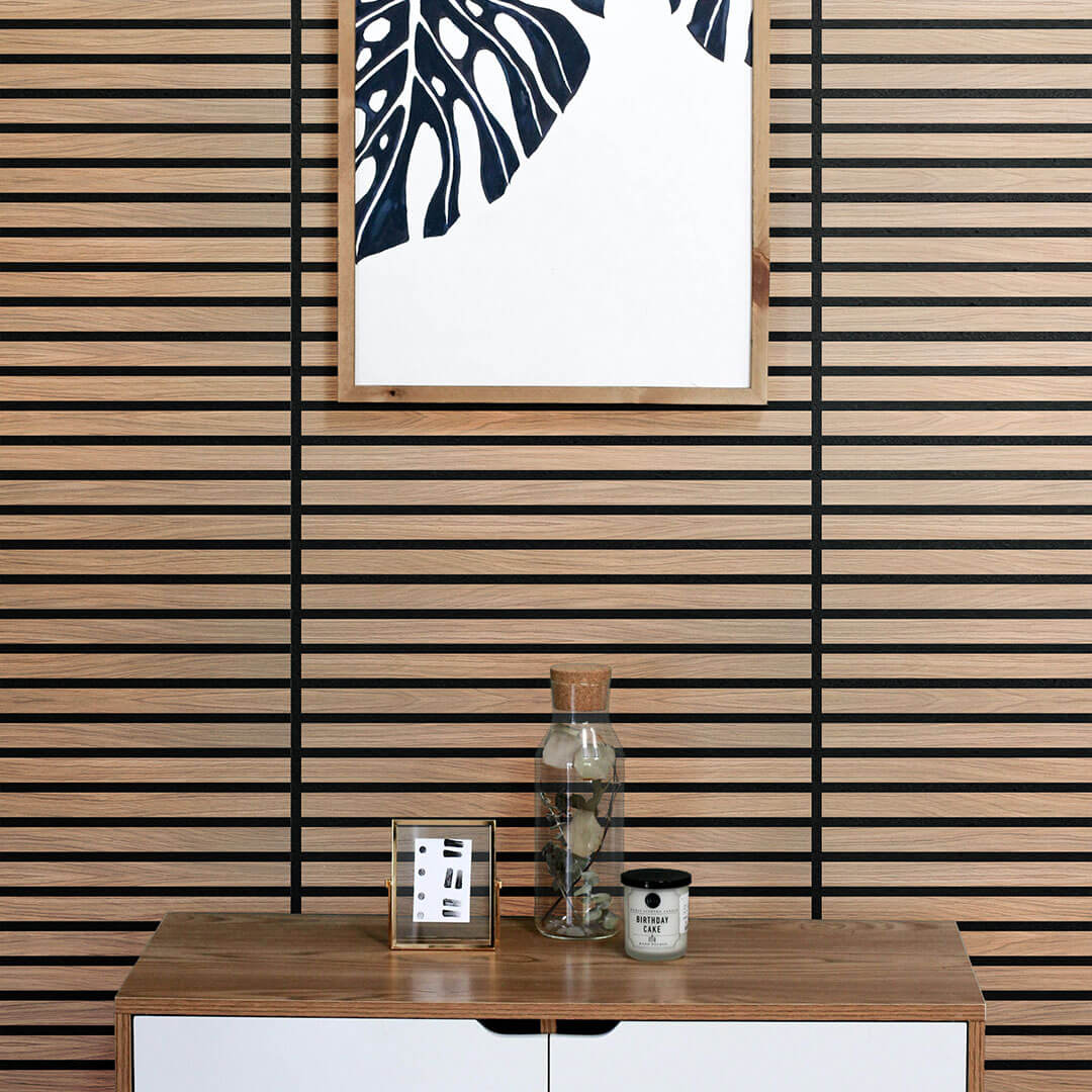 Panneau acoustique Walleu 60 x 60 cm | Chêne Naturel Feutre Noir