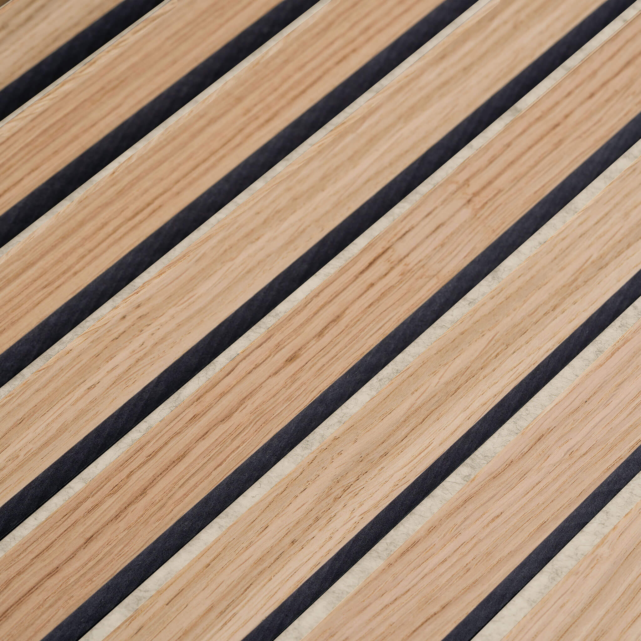 Panneau acoustique Walleu 240 x 60 cm | Chêne Naturel - Noyau Noir - Feutre Beige 