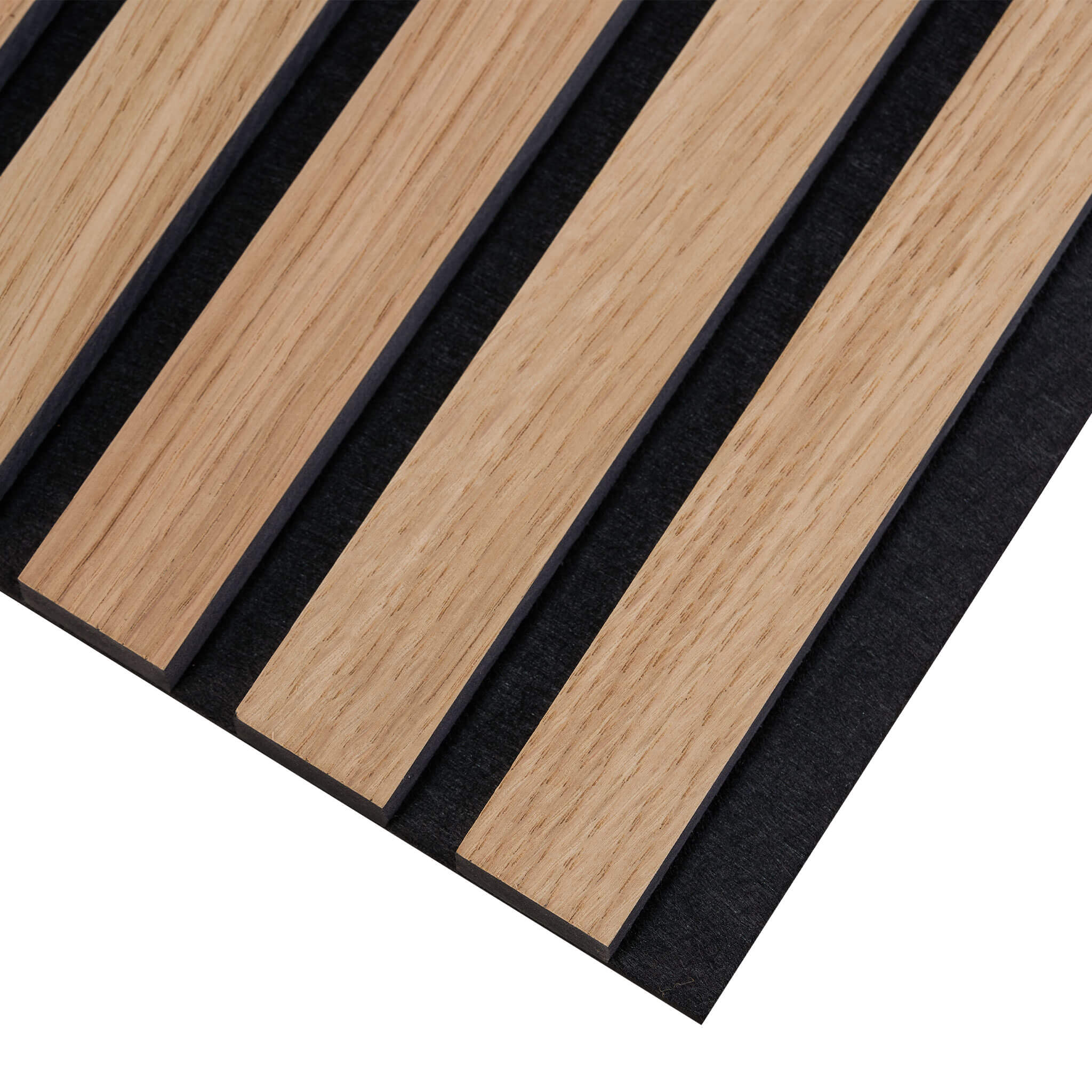 Panneau acoustique Walleu 240 x 60 cm | Chêne Naturel - Noyau Noir - Feutre Noir
