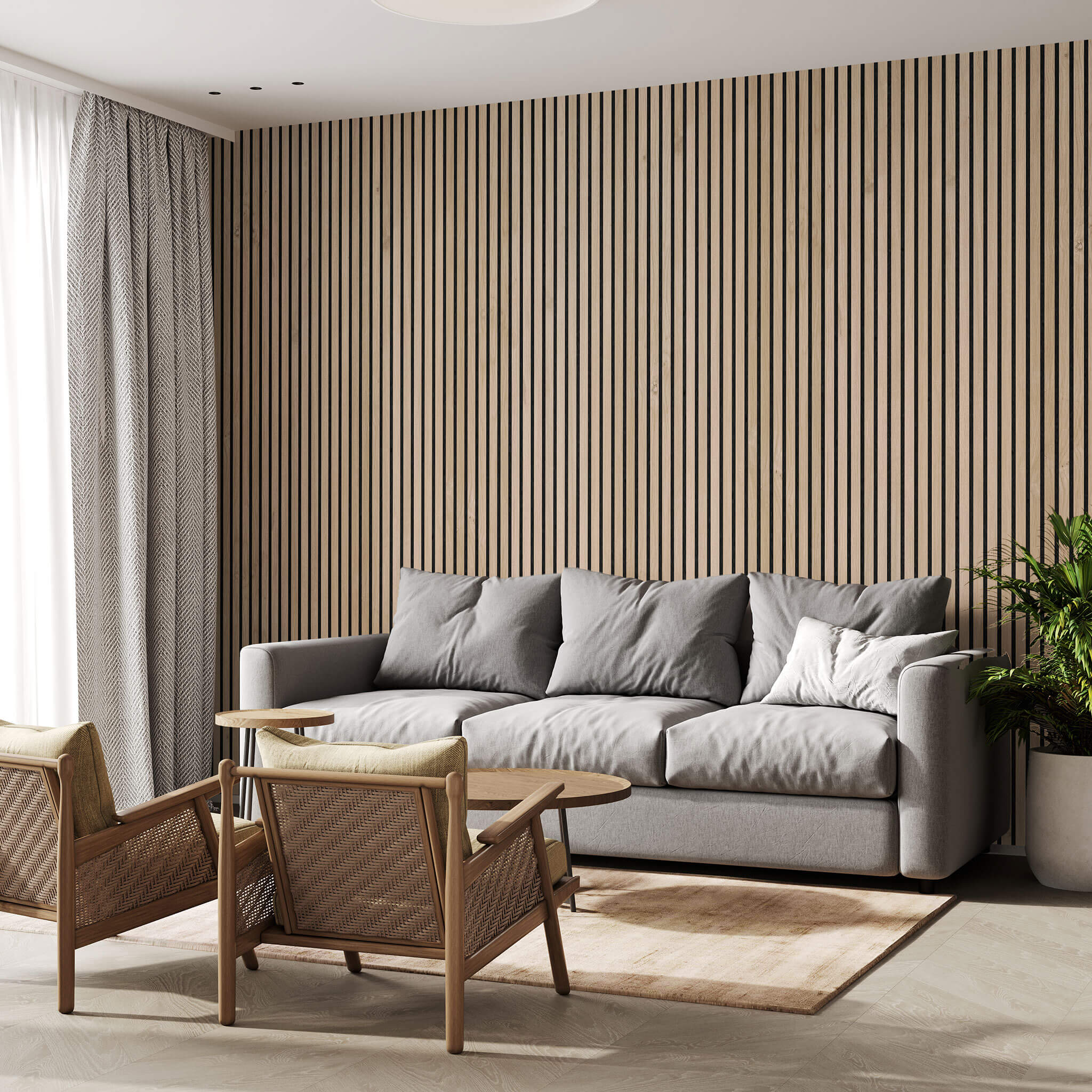 Panneau acoustique Walleu 240 x 60 cm | Chêne Rustique