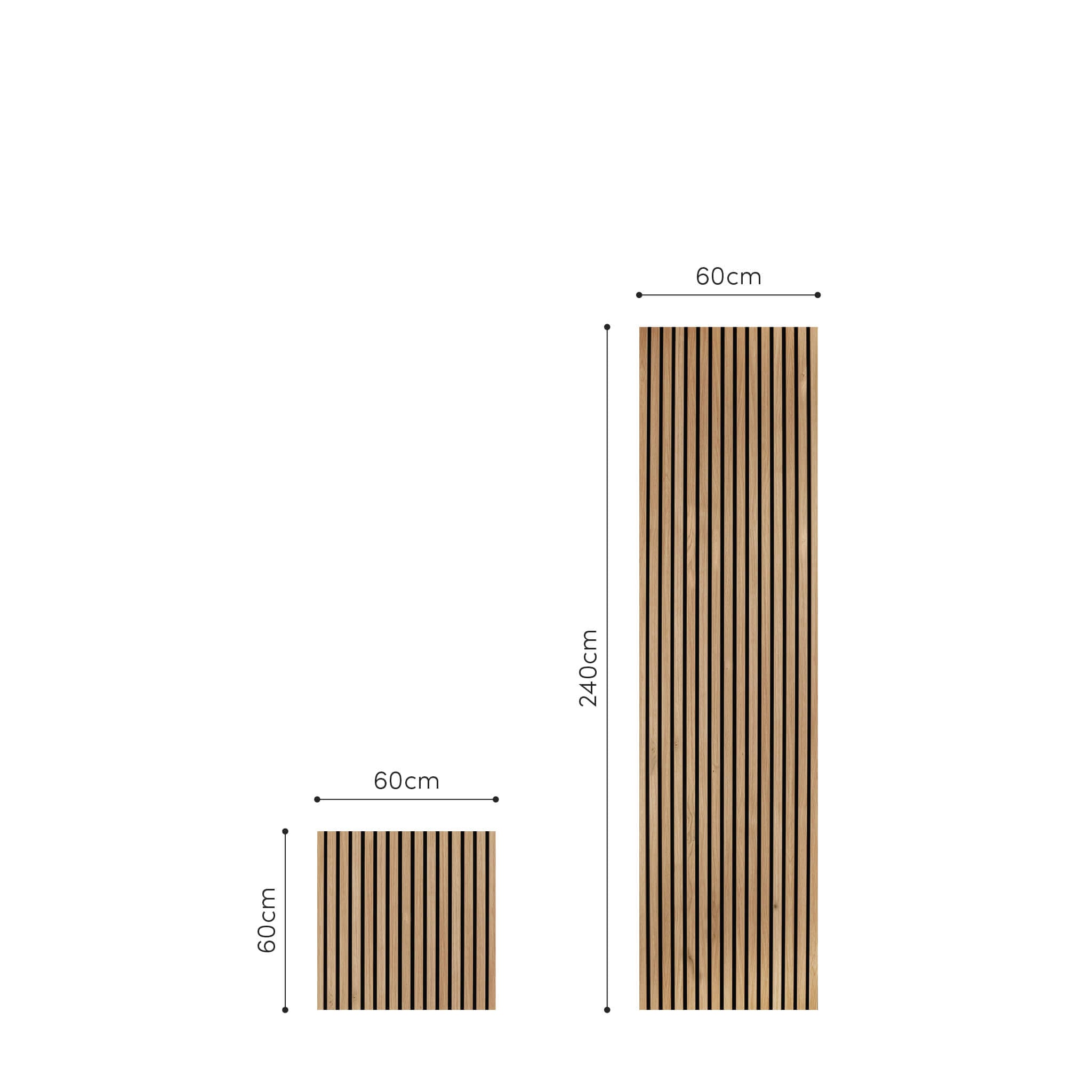 Panneau acoustique Walleu 240 x 60 cm | Chêne Rustique