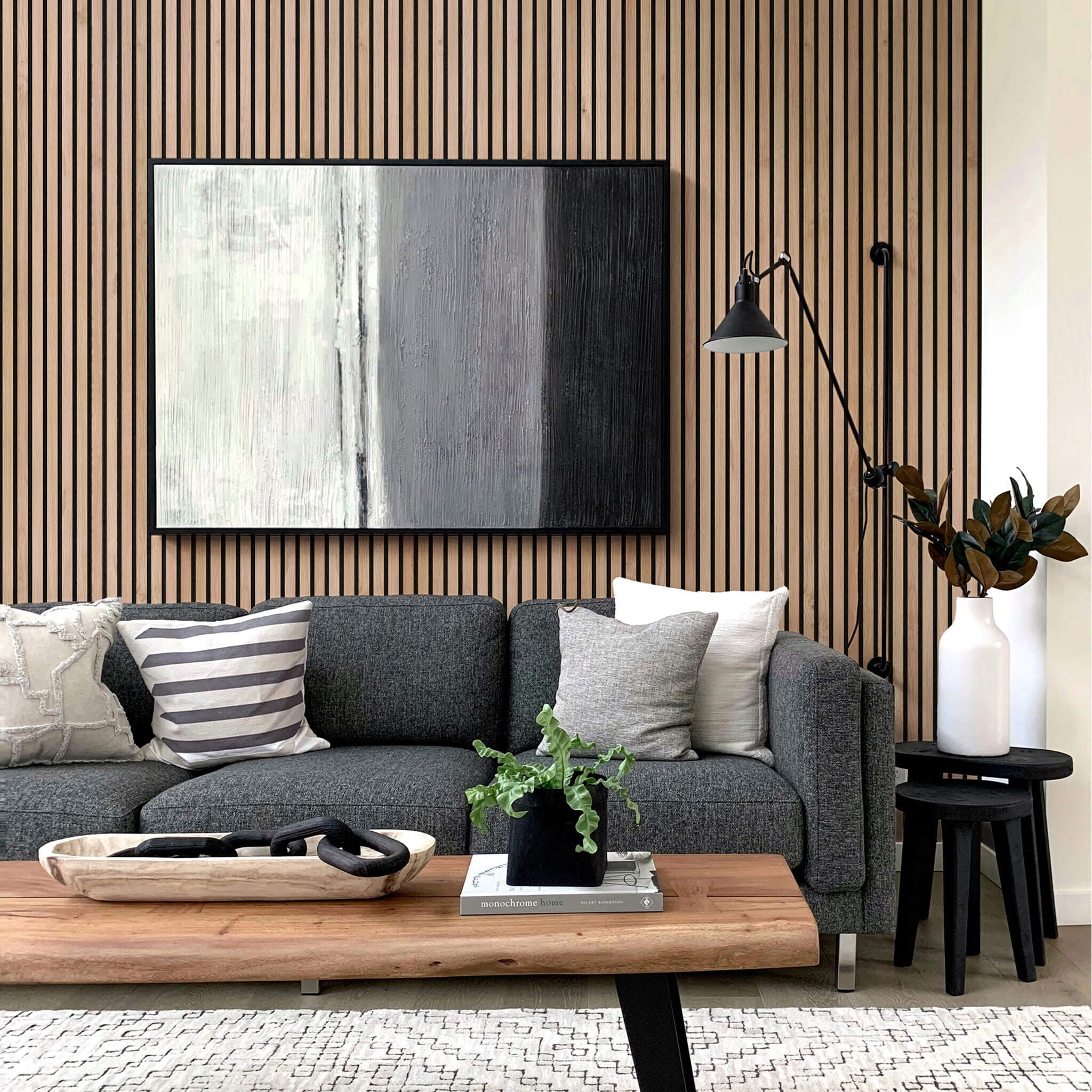 Panneau acoustique Walleu 240 x 60 cm | Chêne Rustique