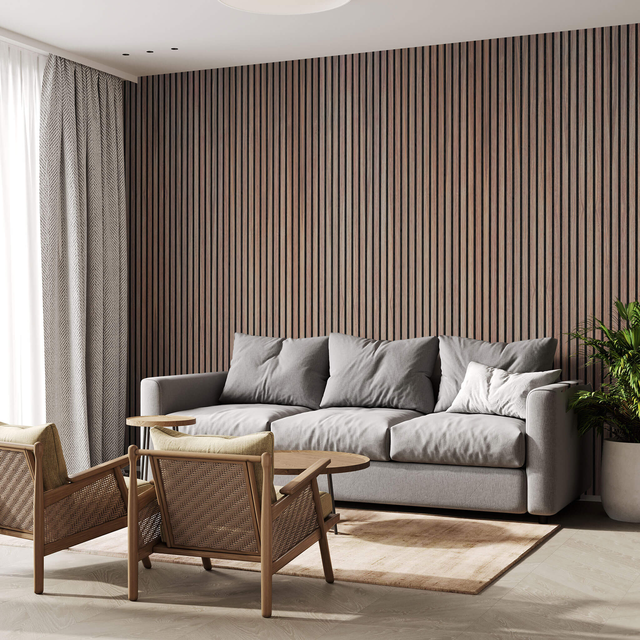 Panneau acoustique Walleu 240 x 60 cm | Noyer