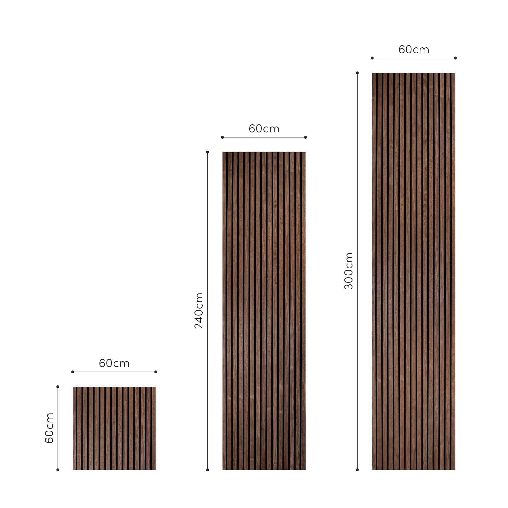 Panneau acoustique Walleu 240 x 60 cm | Noyer