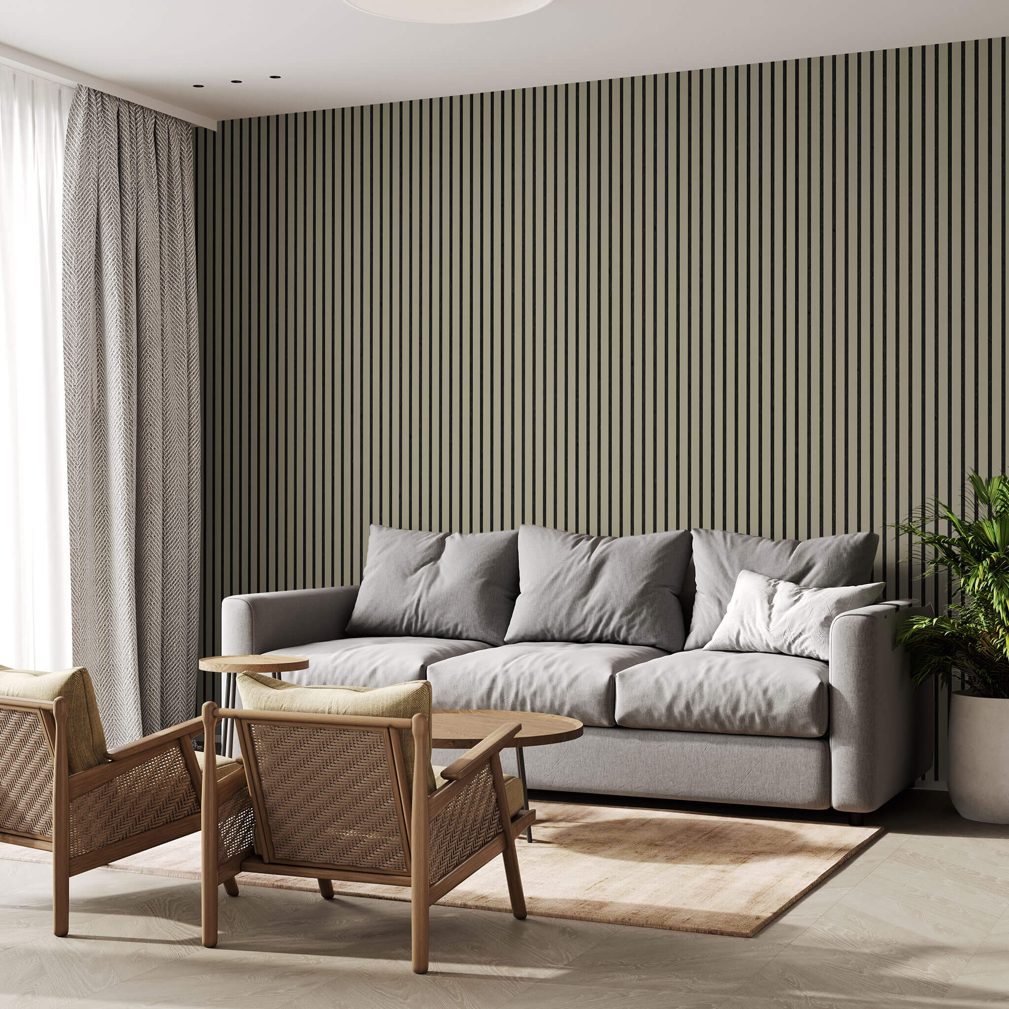 Panneau acoustique Walleu 240 x 60 cm | Olive