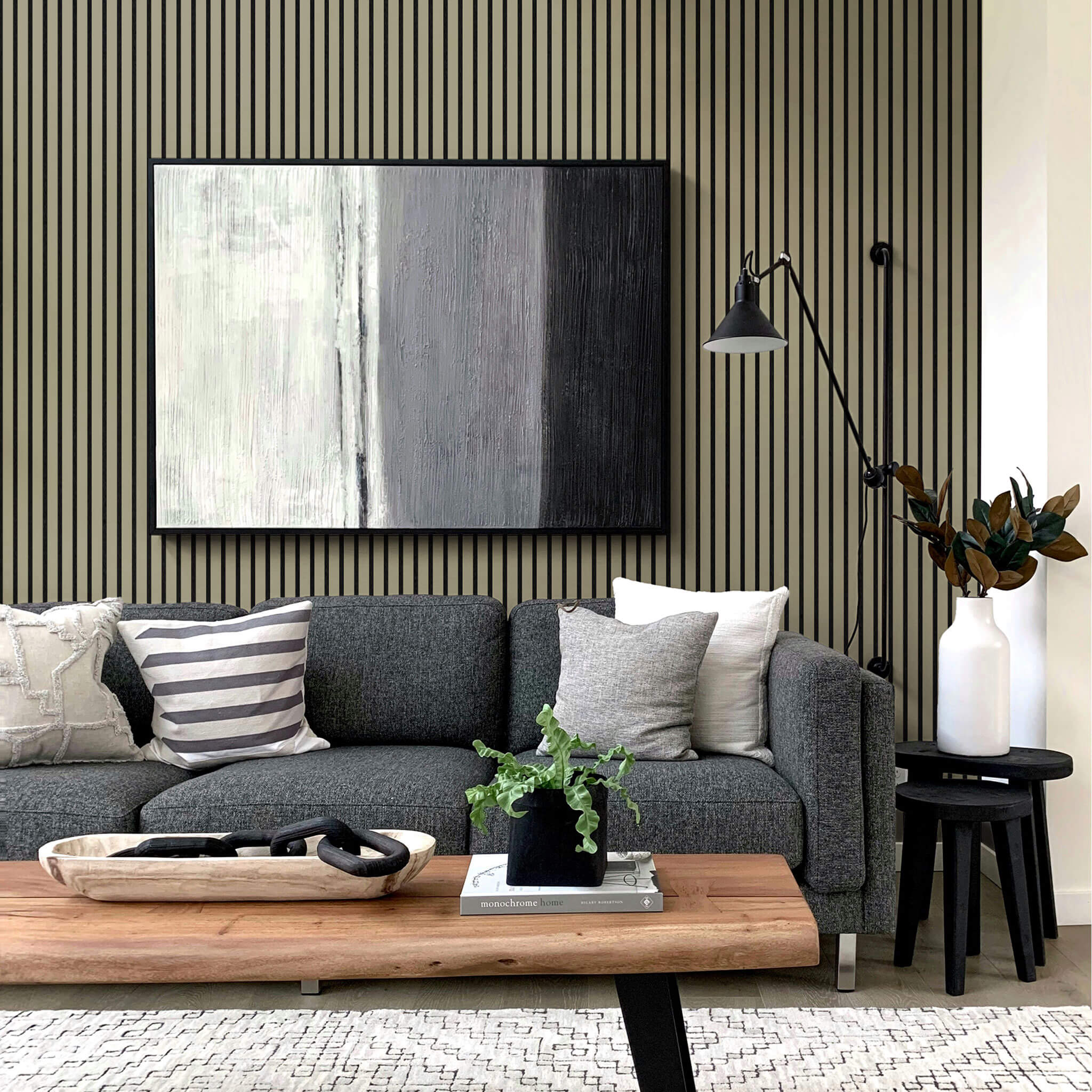 Panneau acoustique Walleu 240 x 60 cm | Olive