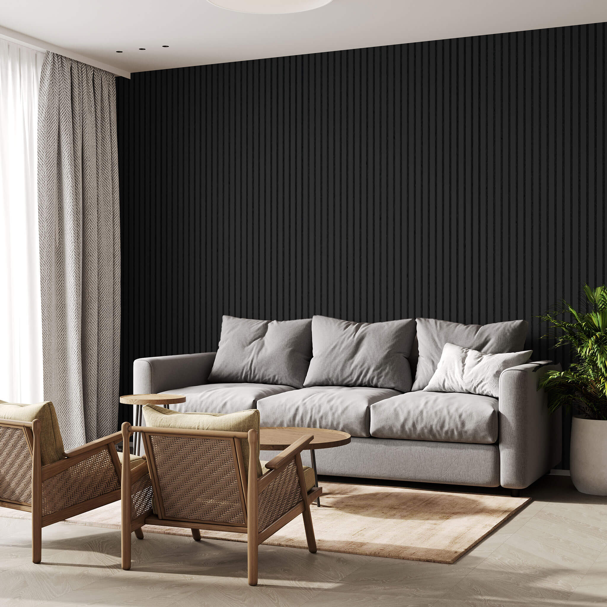 Panneau acoustique Walleu 240 x 60 cm | Noir