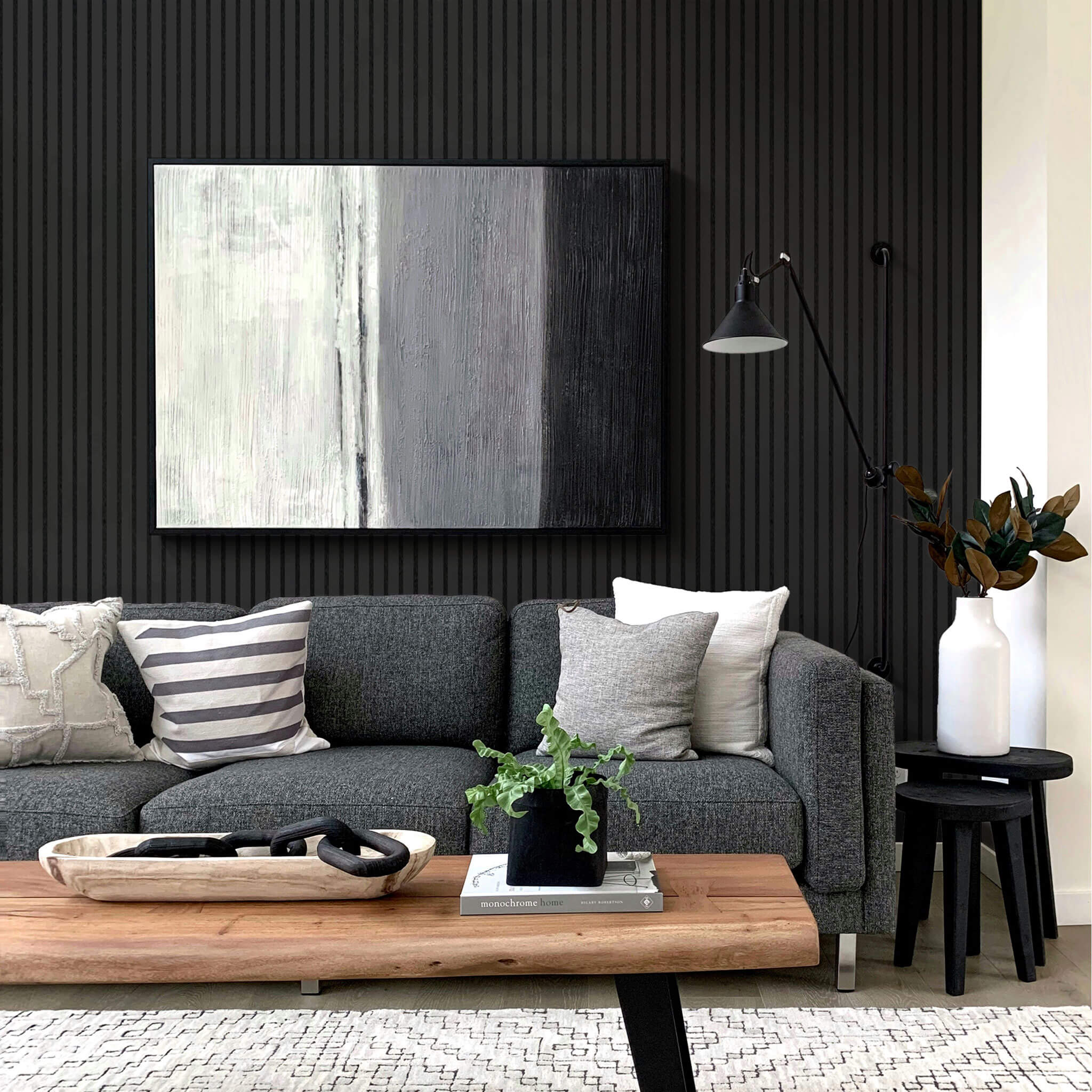 Panneau acoustique Walleu 240 x 60 cm | Noir