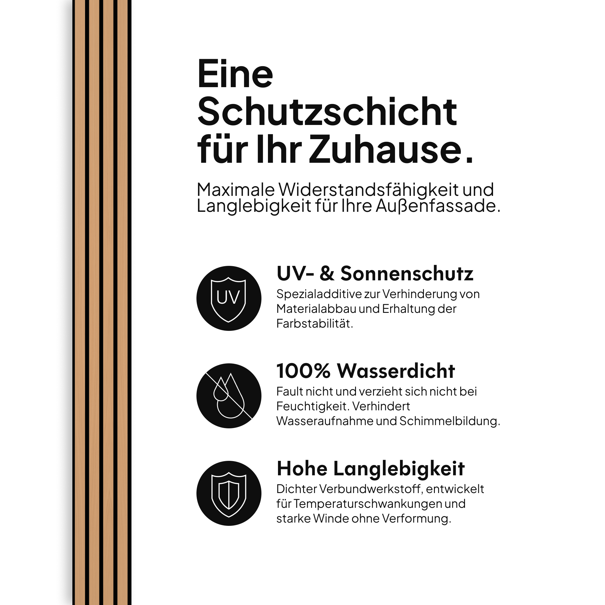 Sonnen- & UV-Schutz, 100 % wasserdicht und hohe Langlebigkeit #lang:de